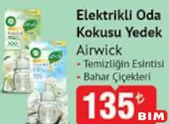 AİR WİCK ELEKTRİKLİ ODA KOKUSU YEDEK fiyat ve kampanya bilgisi